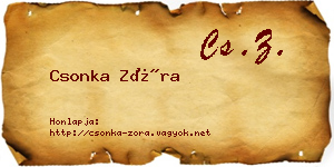 Csonka Zóra névjegykártya