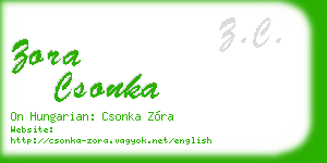 zora csonka business card